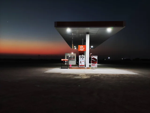 A lonely gas station on the plains